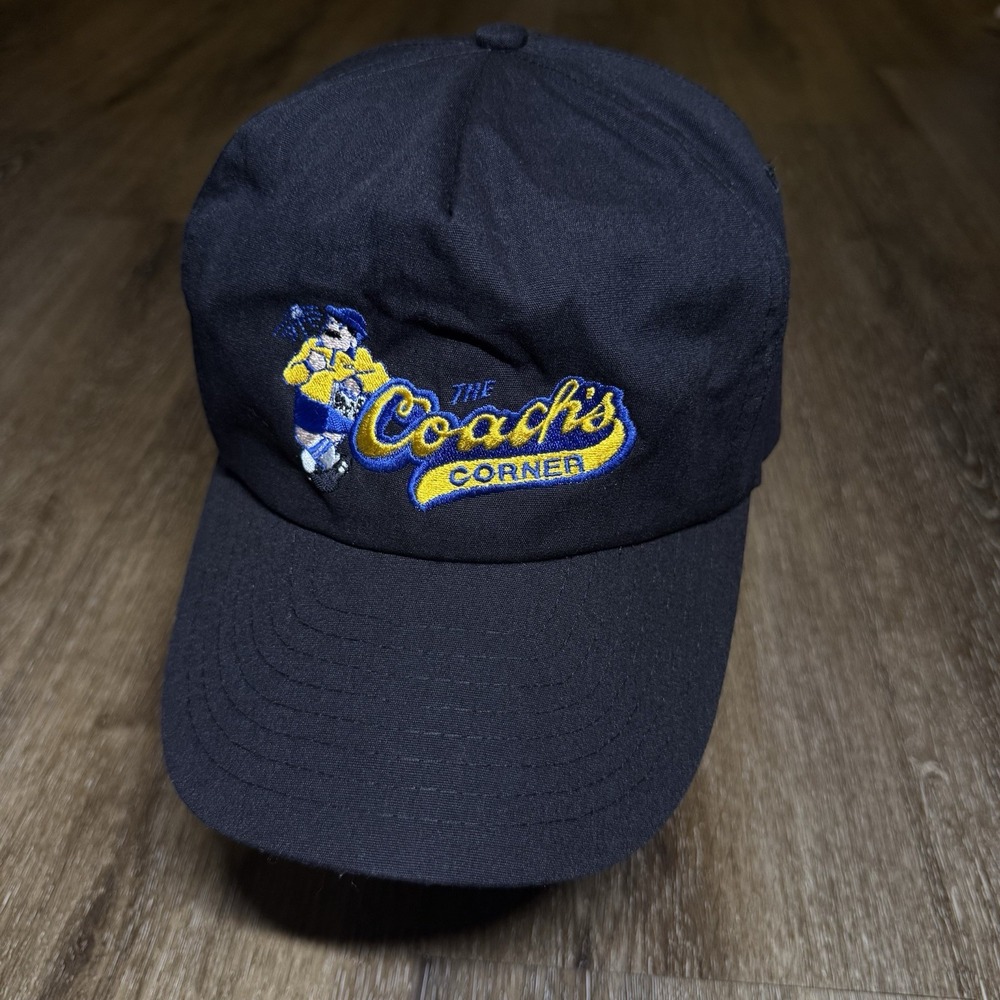 Coach's Corner Snapback Hat Black Yellow Savannah GA Restaurant Bar Sportswear